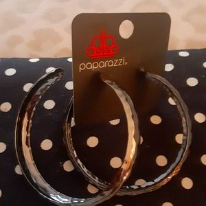 Light Shiny Metallic Grey Hoop Earring set